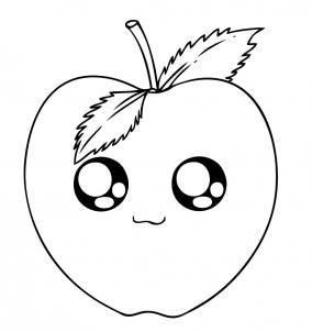 Drawing Food Tutorials - How to Draw an Apple Chibi