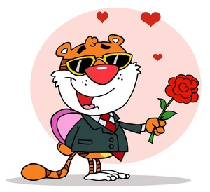 In Love Clipart Image - A Tiger in Love With a Box of Chocolates ...