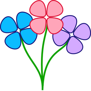 Three Pretty Flowers clip art - vector clip art online, royalty ...