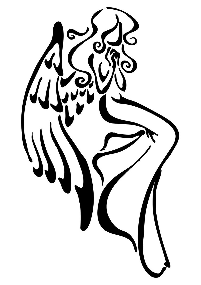 Simple Angel Tattoo Clipart - Free to use Clip Art Resource