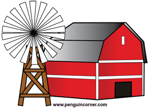 Clipart of a red barn image #13225