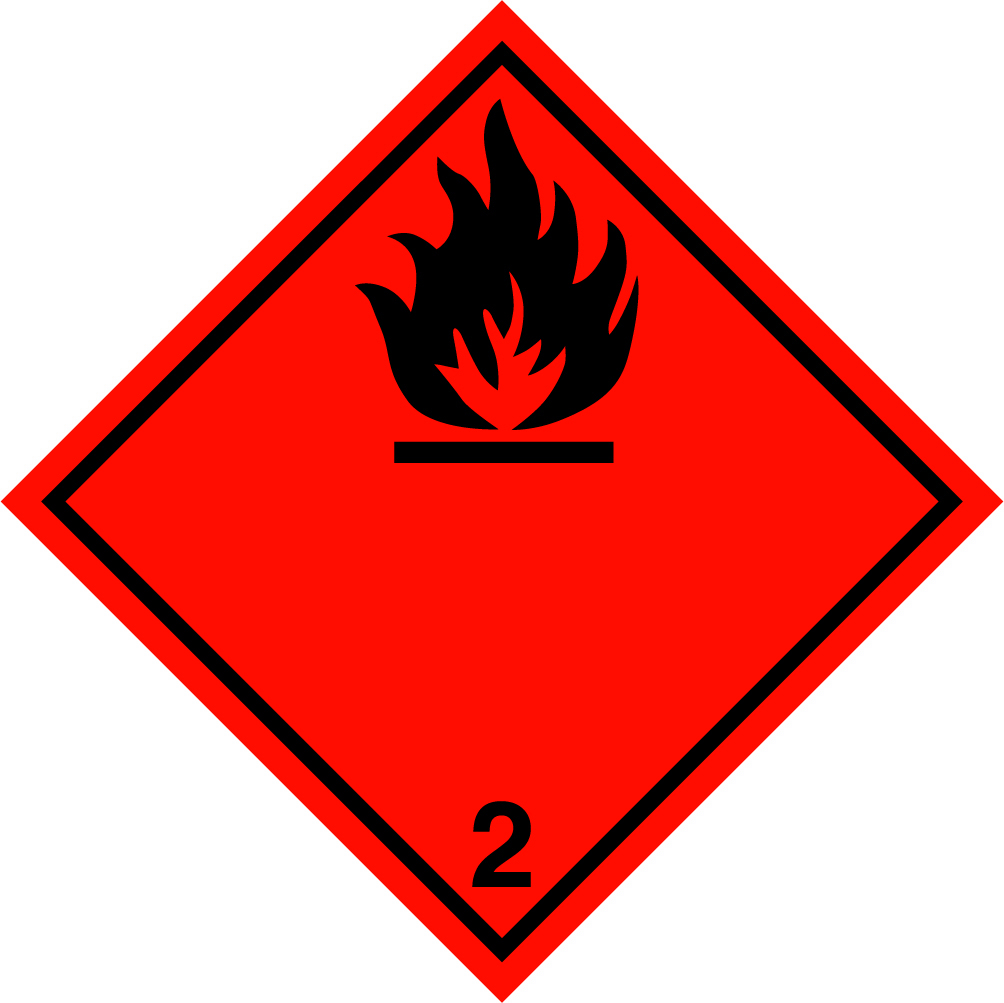 Placard/Container Label 300mmx300mm Class 2 Flammable Gas 2.1 ...