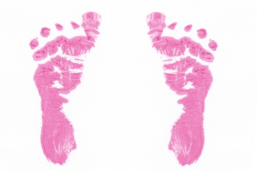 Pink baby feet clipart