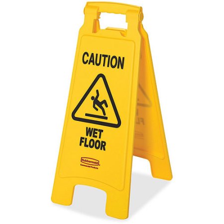 Rubbermaid Caution Wet Floor Sign, 11 x 1-1/2 x 26, Bright Yellow ...