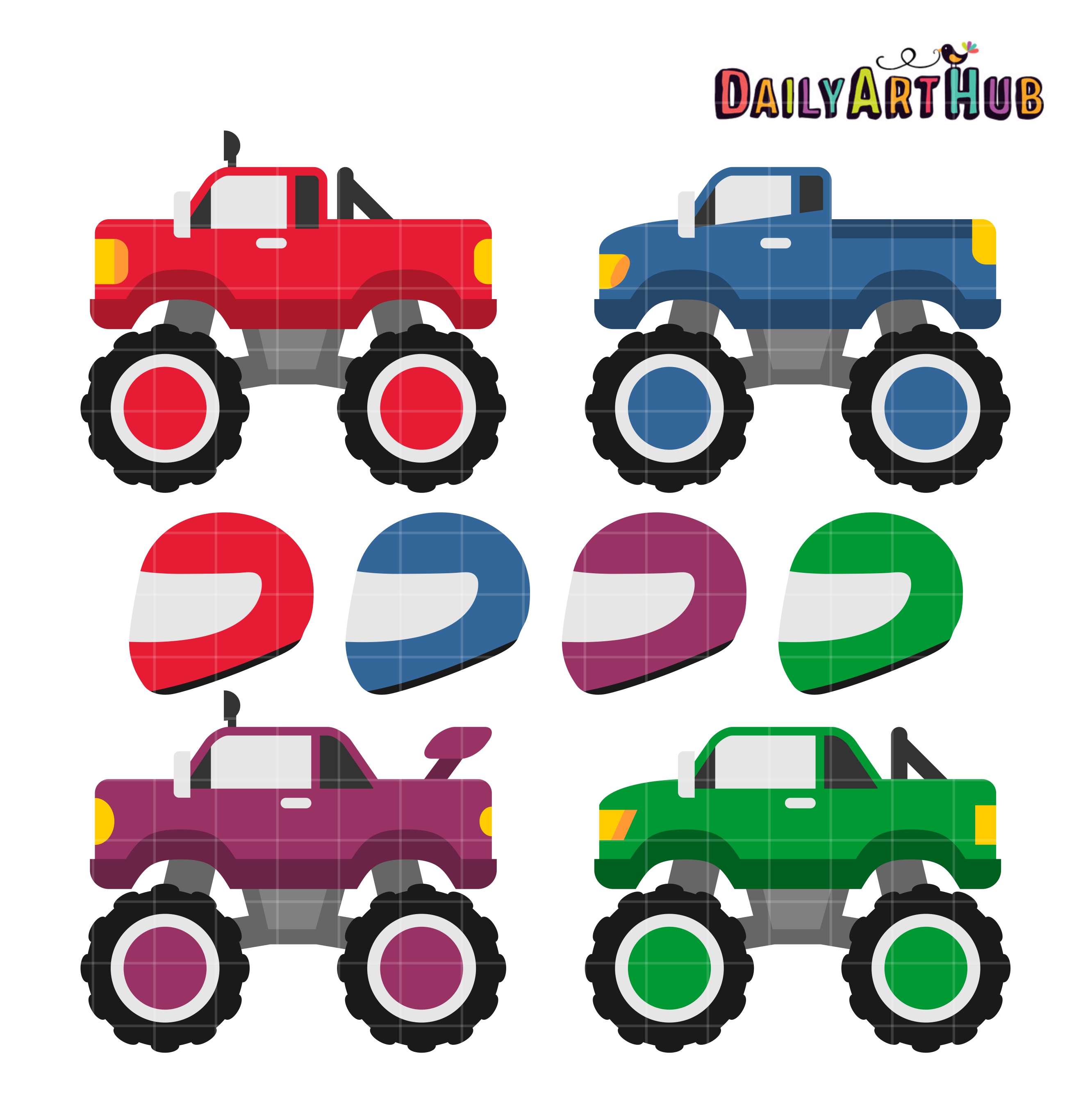 Monster Trucks #3 Clip Art Set | Daily Art Hub