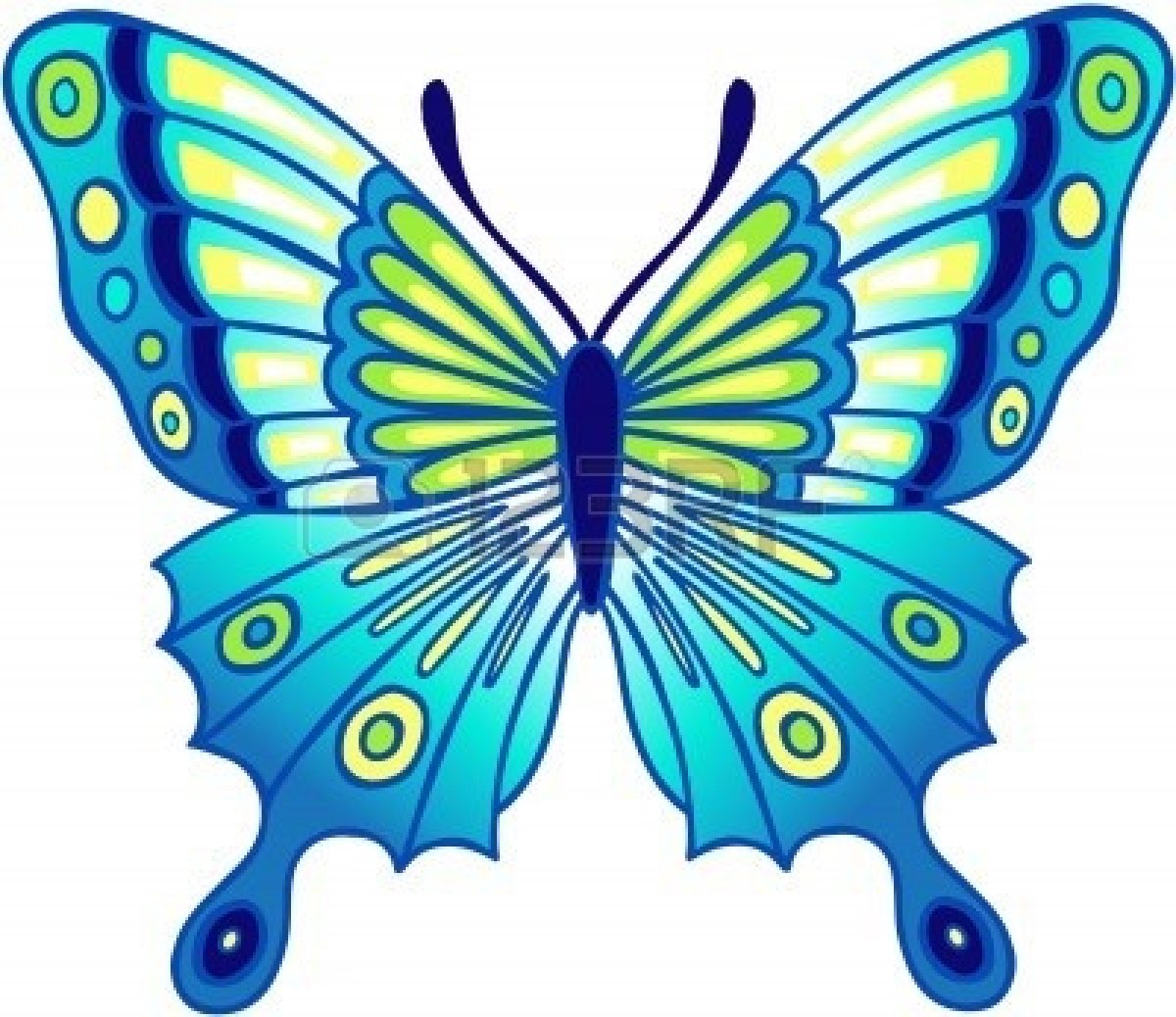 Free teal butterfly clipart