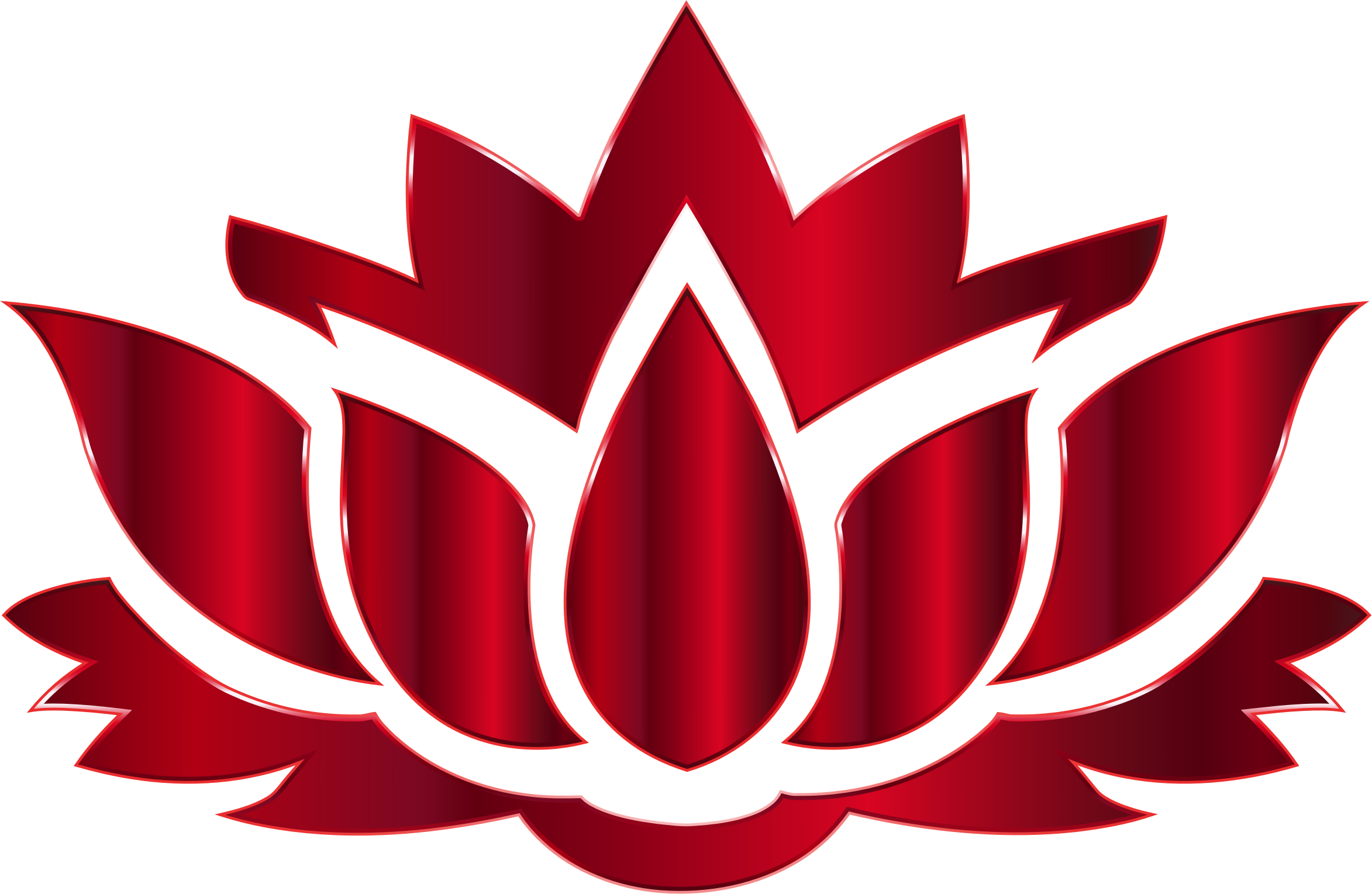 Clipart - Vermillion Lotus Flower Silhouette No Background