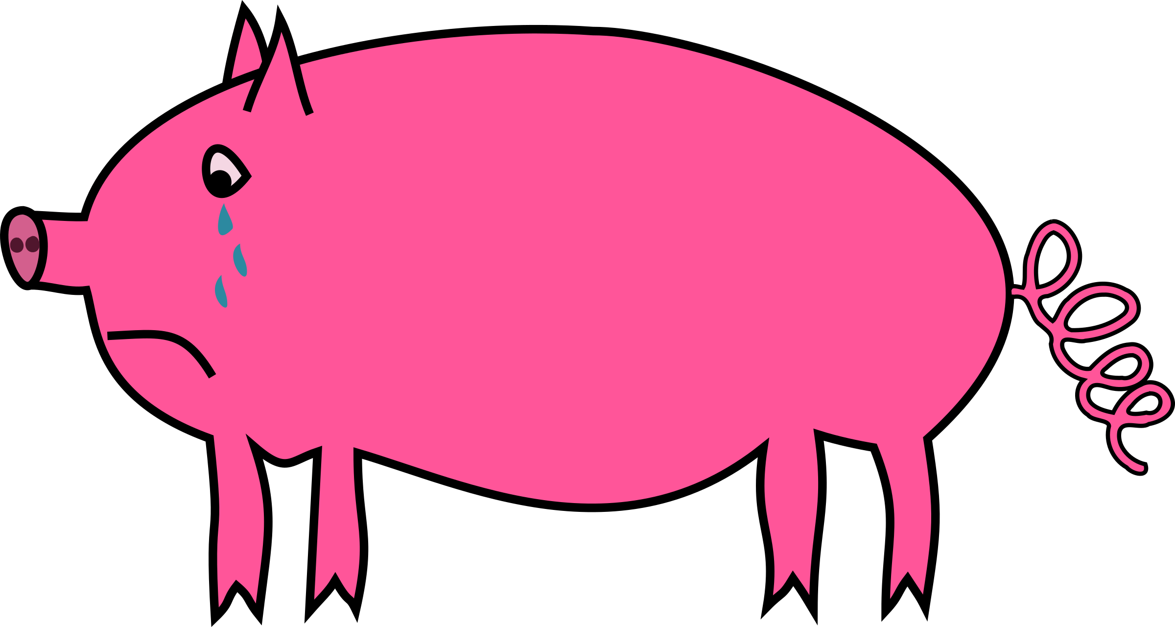 Crying Pig Vector Clipart - Free Public Domain Stock Photo