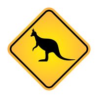 Kangaroo road sign stamp Vector Image - 1952541 | StockUnlimited