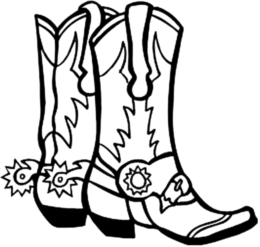 Cowboy Boot Coloring Page throughout Cowboy Boots Coloring Pages ...