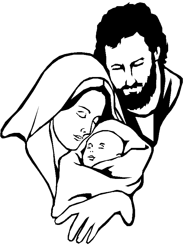 Baby Jesus Black And White Clipart