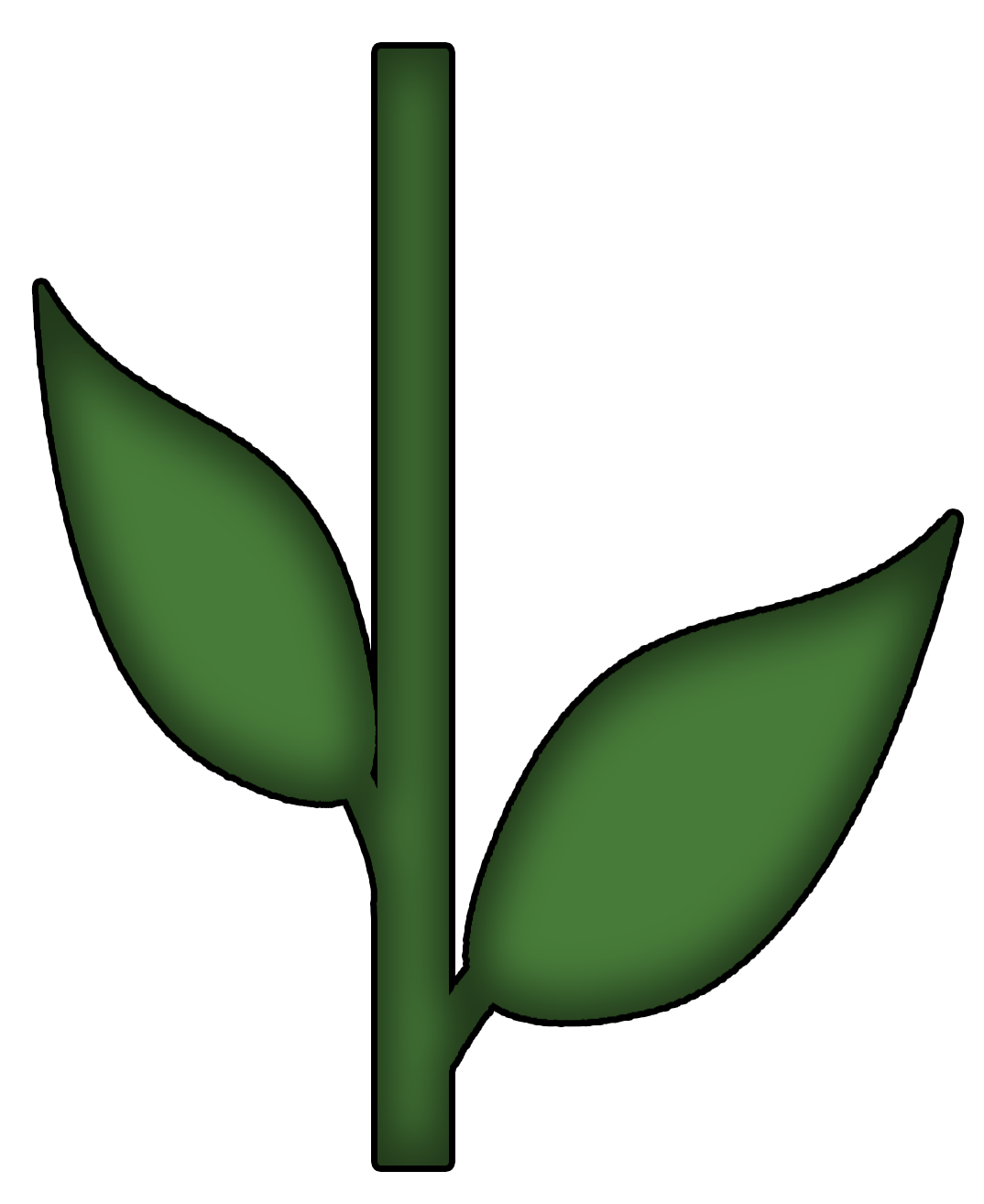 Flower Stem And Leaf Template