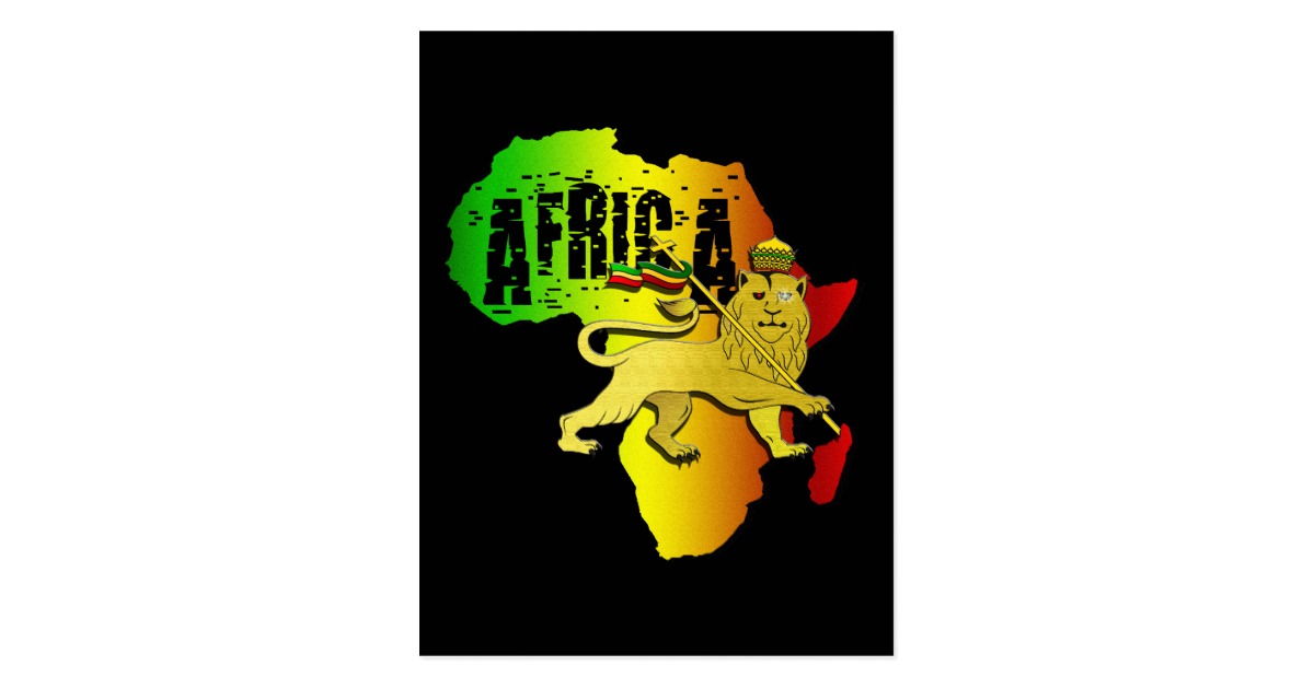 Africa Reggae Rasta African Continent Judah Lion Postcard | Zazzle