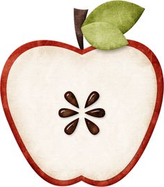Half apple clipart