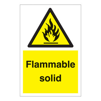 HAZARD SIGN FLAMMABLE SOLIDS 200X300MM at MRS Scientific