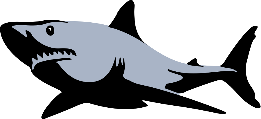 Shark clipart black background