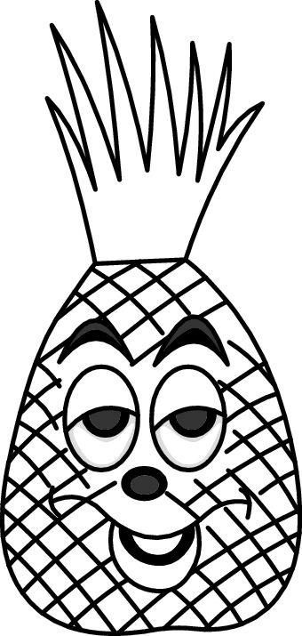 Pineapple Clipart Black And White