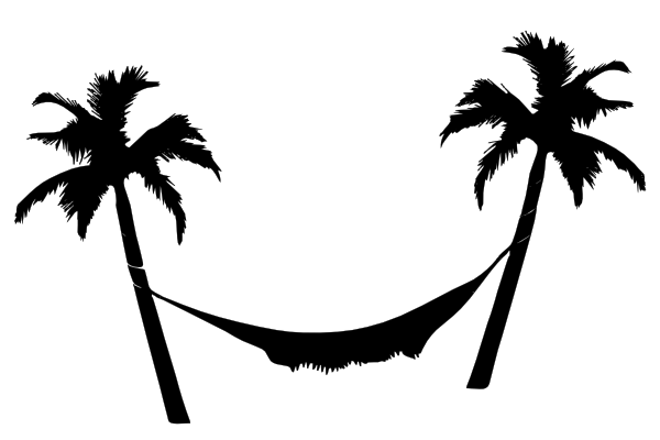 Clipart silhouette tree with hammock