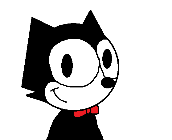 Felix the Cat wearing a bow tie