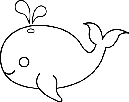 Free whale clipart black and white