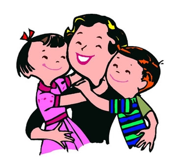 Child With Mother Clipart