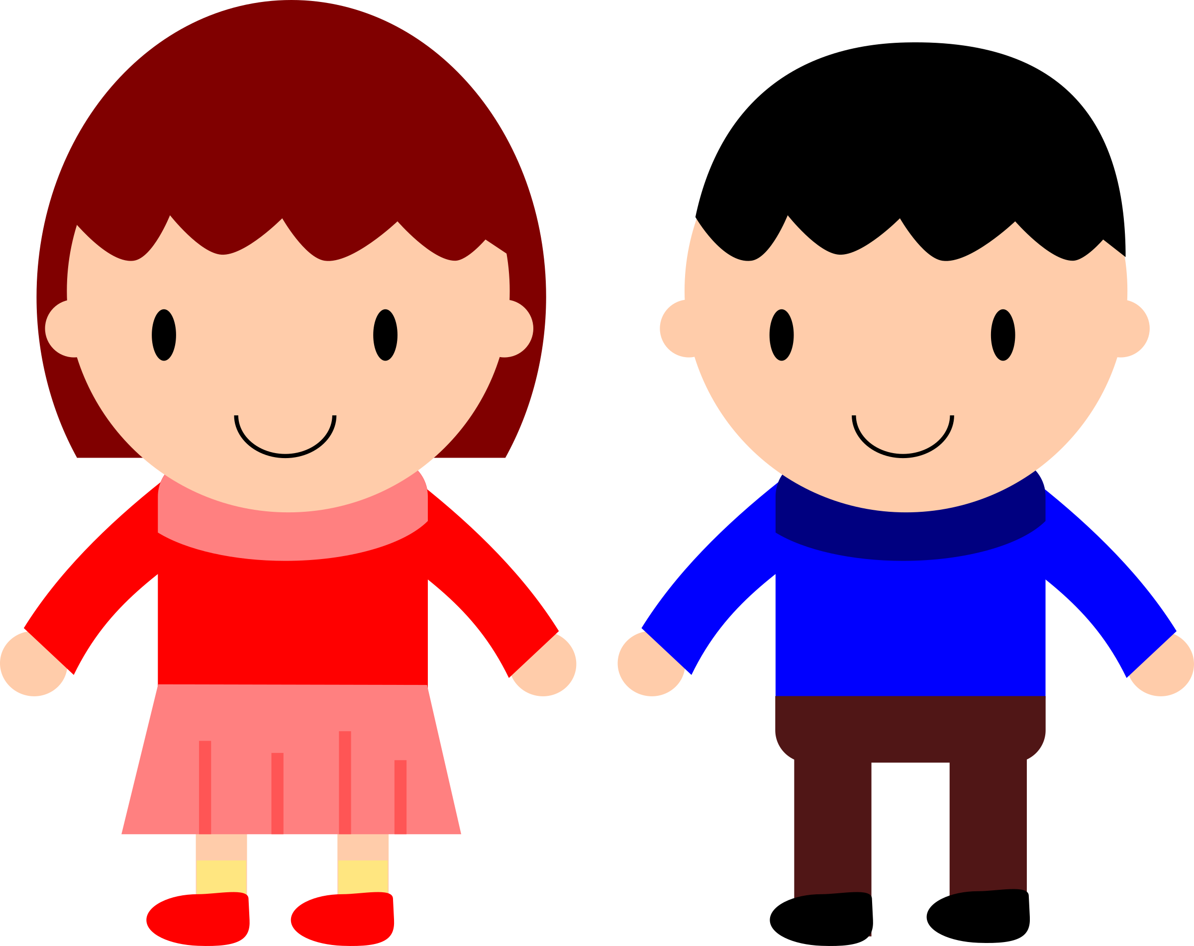 Clip art girl and boy