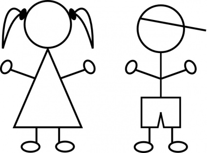 Child stick figure clip art