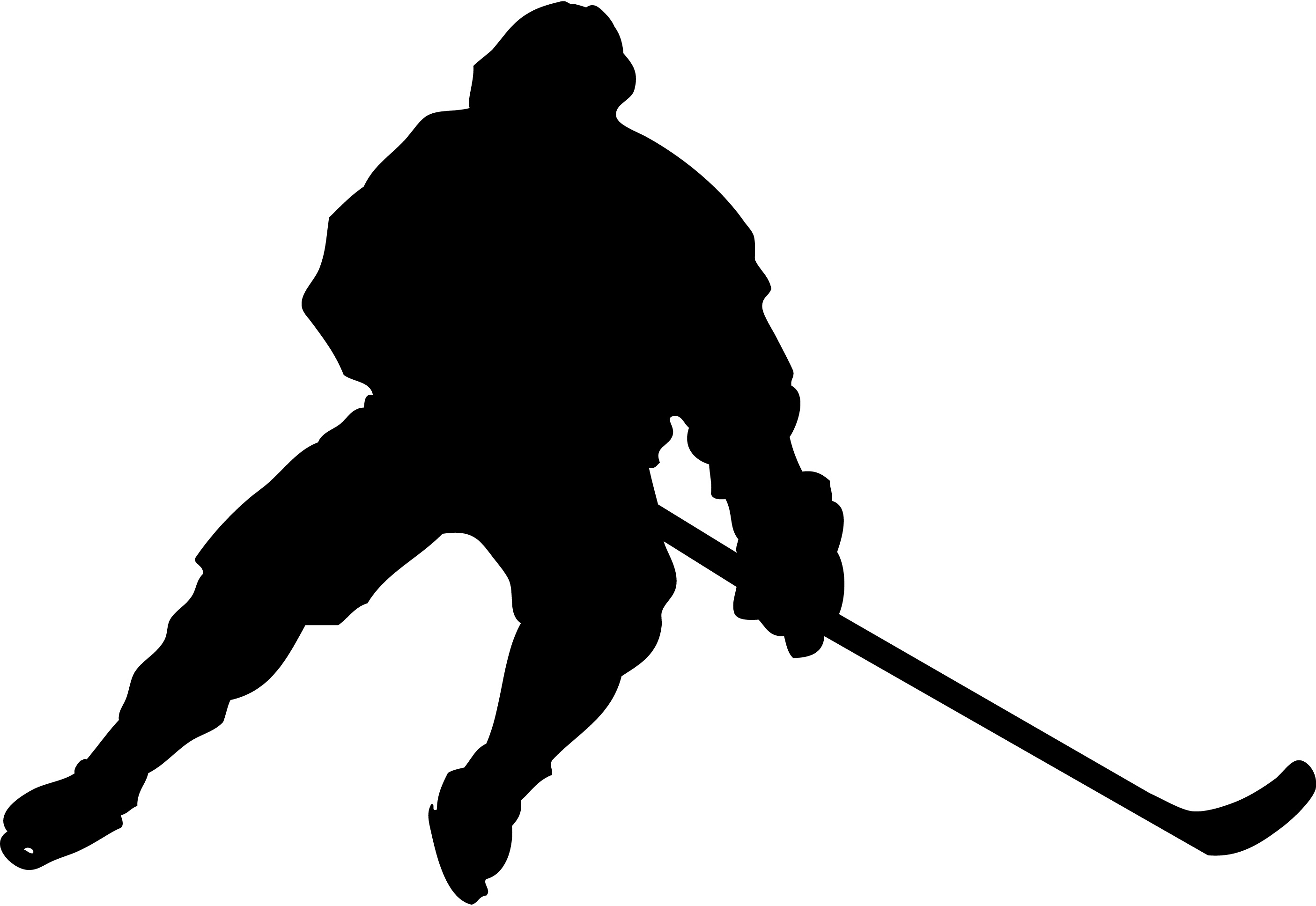 Hockey player silhouette clipart