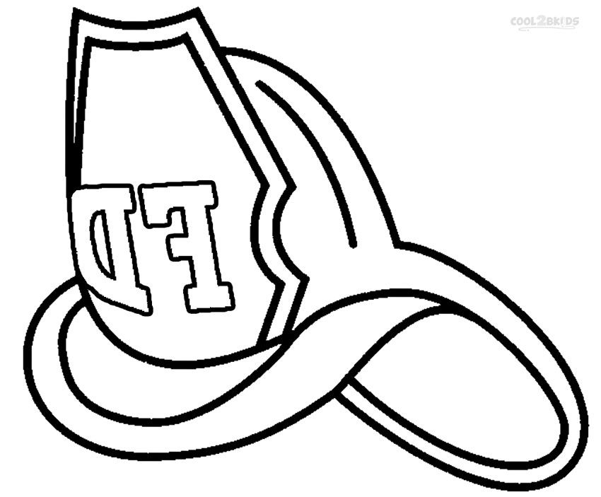 Firefighter Hat Coloring Page - AZ Coloring Pages