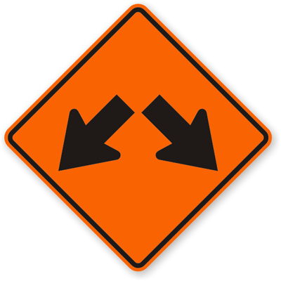 Double Arrow Sign - W12-1, SKU: X-W12-1