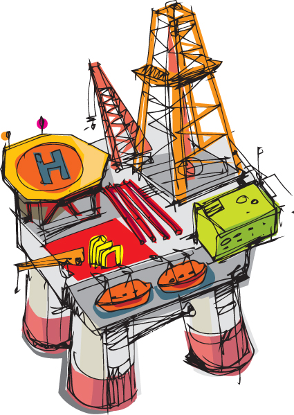 Elements of oil derrick design vector 01 - Vector Architecture ...