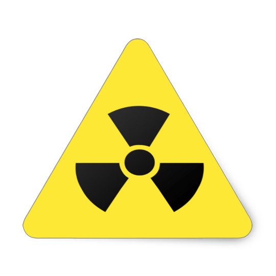 Radioactive Nuclear Hazard Warning Symbol Triangle Sticker | Zazzle