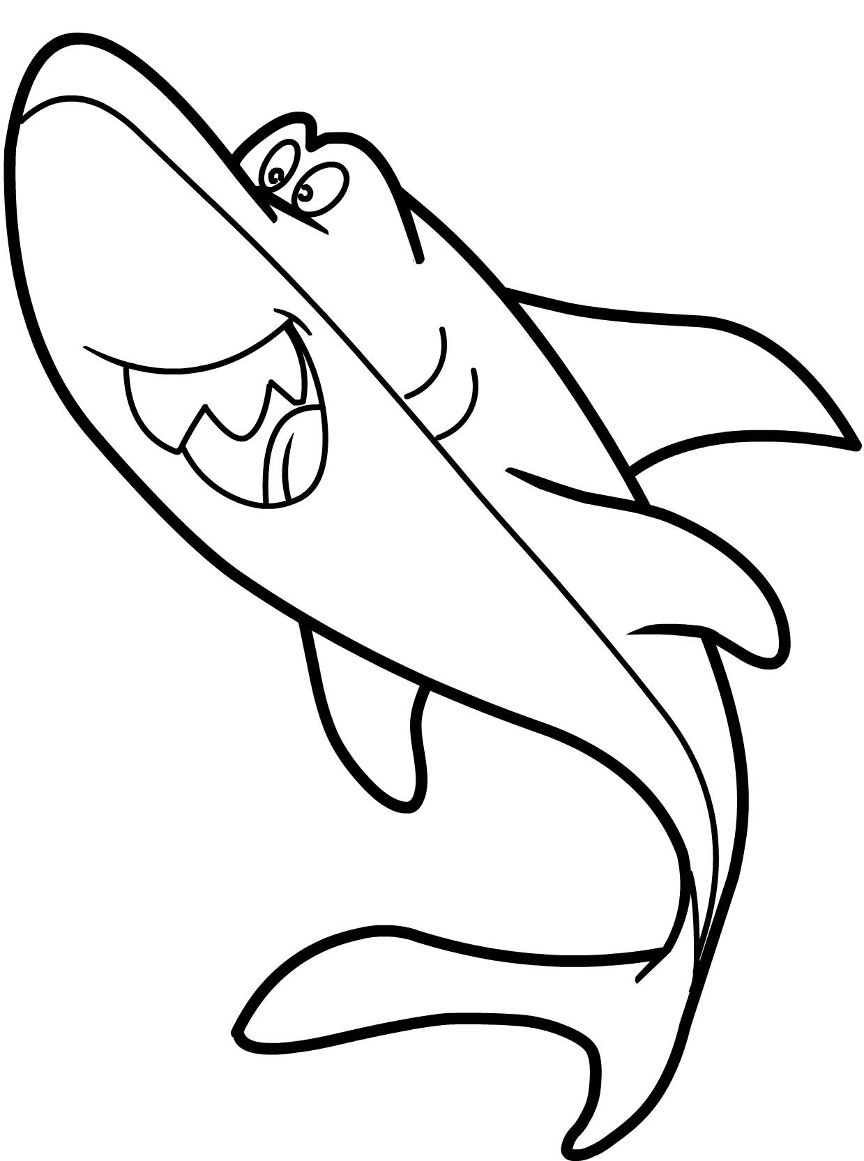 Draw a Cartoon Shark - Coloring In Your Shark ...