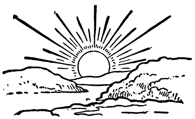 Sun Rising Line Art - ClipArt Best