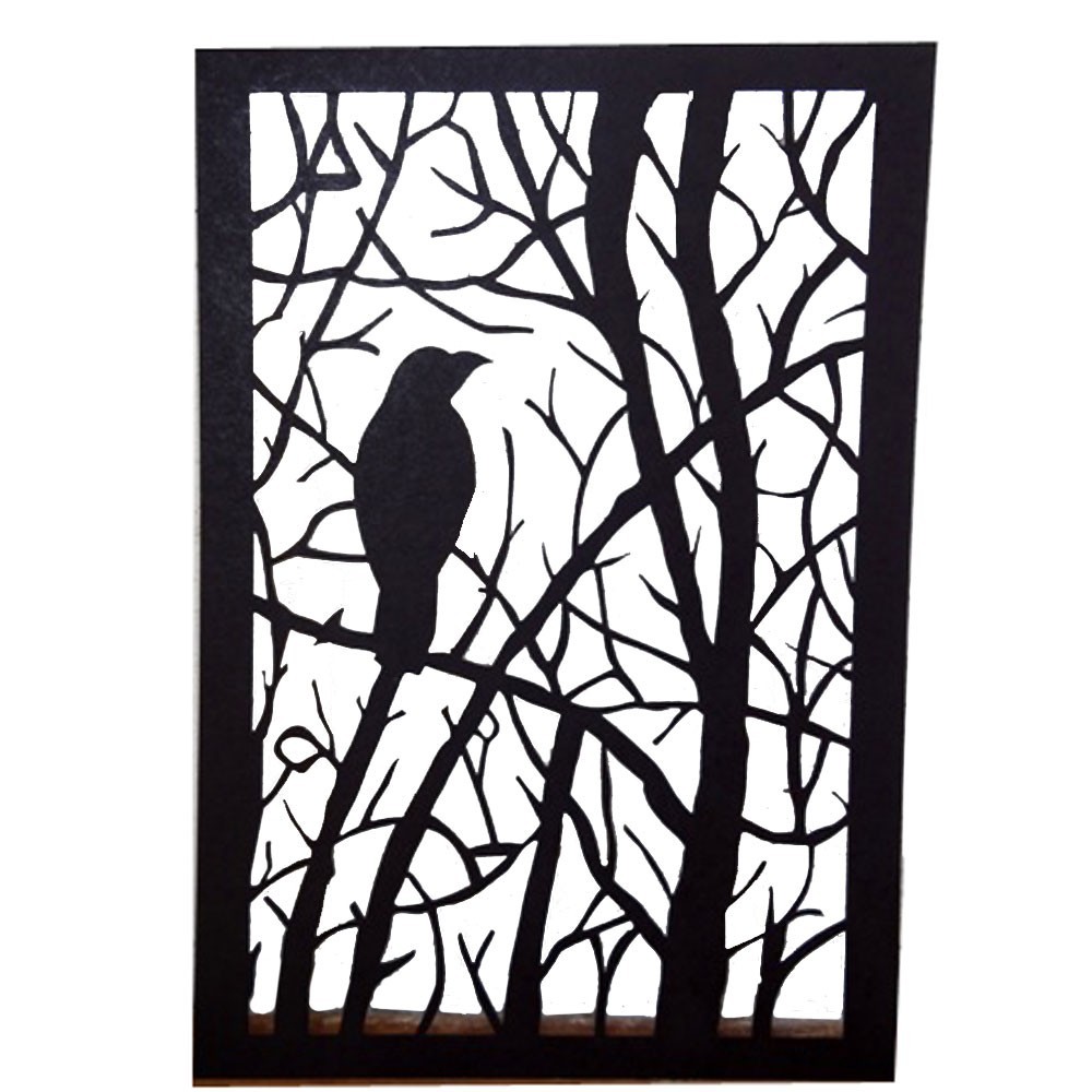 Crow on Tree - Hand Cut Paper Silhouette Frame | Aniika