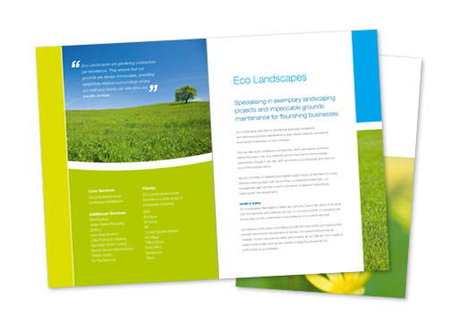 brochure design eco Corporate Sales Eco Landscapes Brochure Brochure Design Design