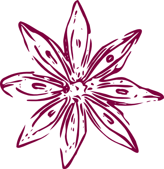 Purple Lily Outline clip art - vector clip art online, royalty ...