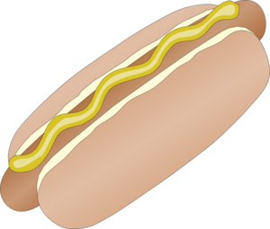 Hot Dog In Bun With Mustard clip art - vector clip art online ...