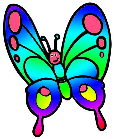 Clipart kids butterflies