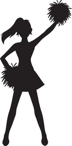 Cheerleader Clipart Image - Silhouette of a Cheerleader