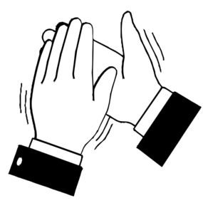 clip art black and white | Black & White Clapping Hands clip art ...