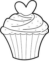 Cupcake clipart black and white outline