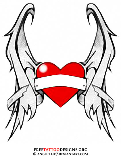 Hearts With Wings Drawings - ClipArt Best