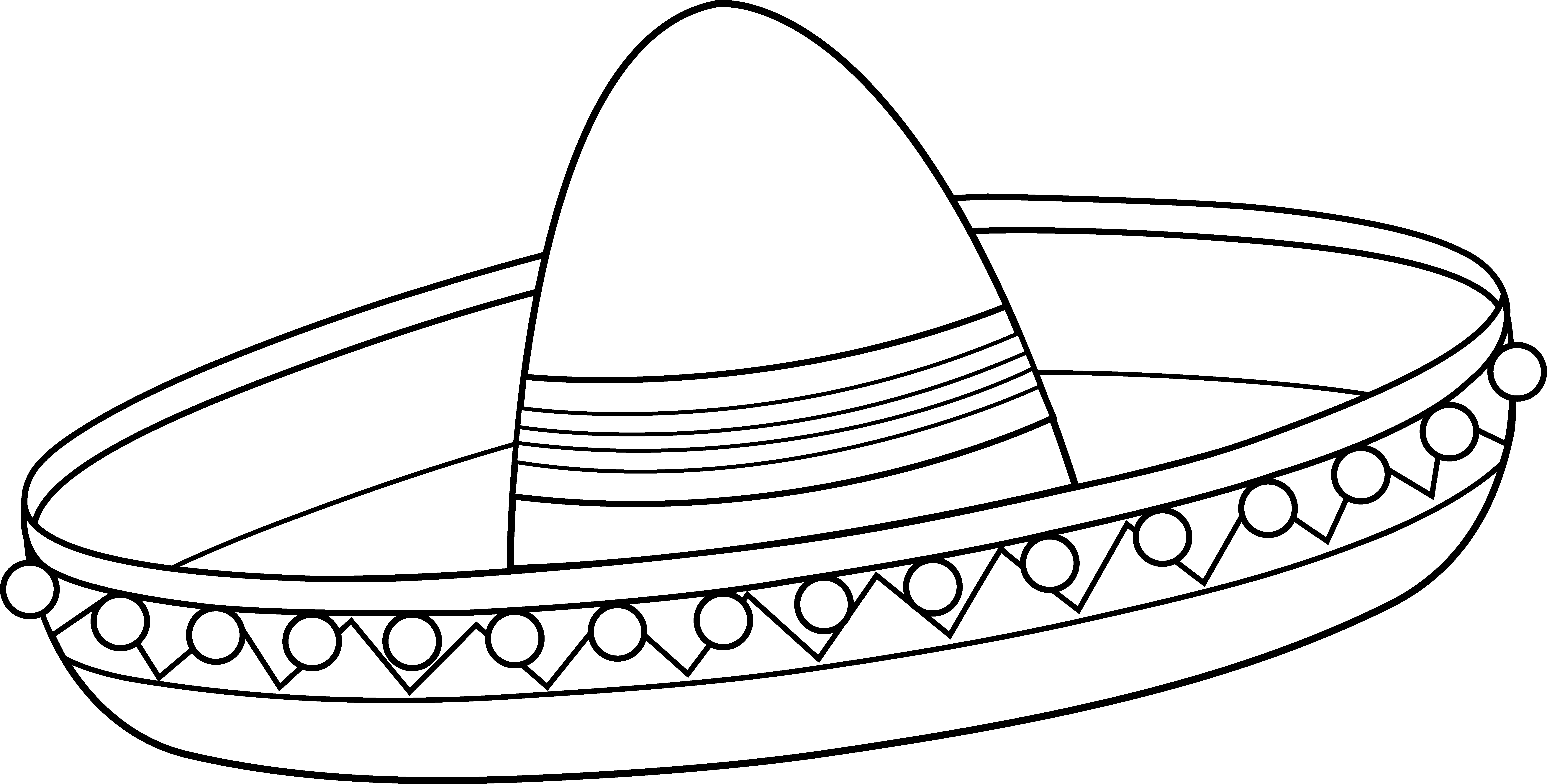 Mexican Sombrero Line Art - Free Clip Art - Cliparts.