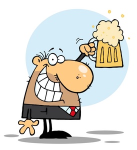 End Of Day Clipart Image - A man in a suit grinning and holding up ...