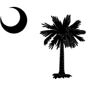 South Carolina State Flag Palmetto And Crescent Moon In Blac ...