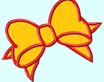 bow applique embroidery design – Etsy