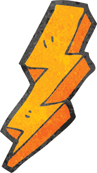 Cartoon Of The Crazy Lightning Clip Art, Vector Images ...