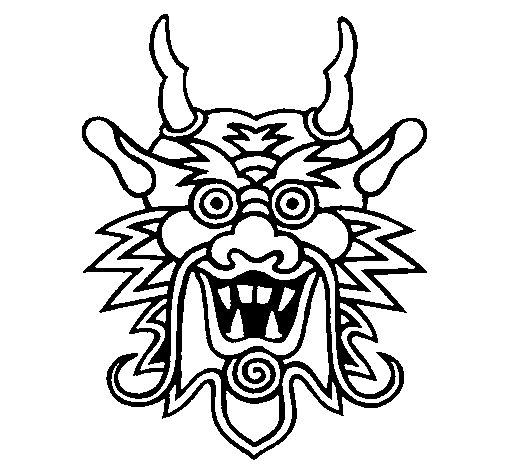 Dragon face coloring page - Coloringcrew.com