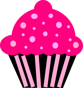 Cupcake Pink Black Clip Art - vector clip art online ...